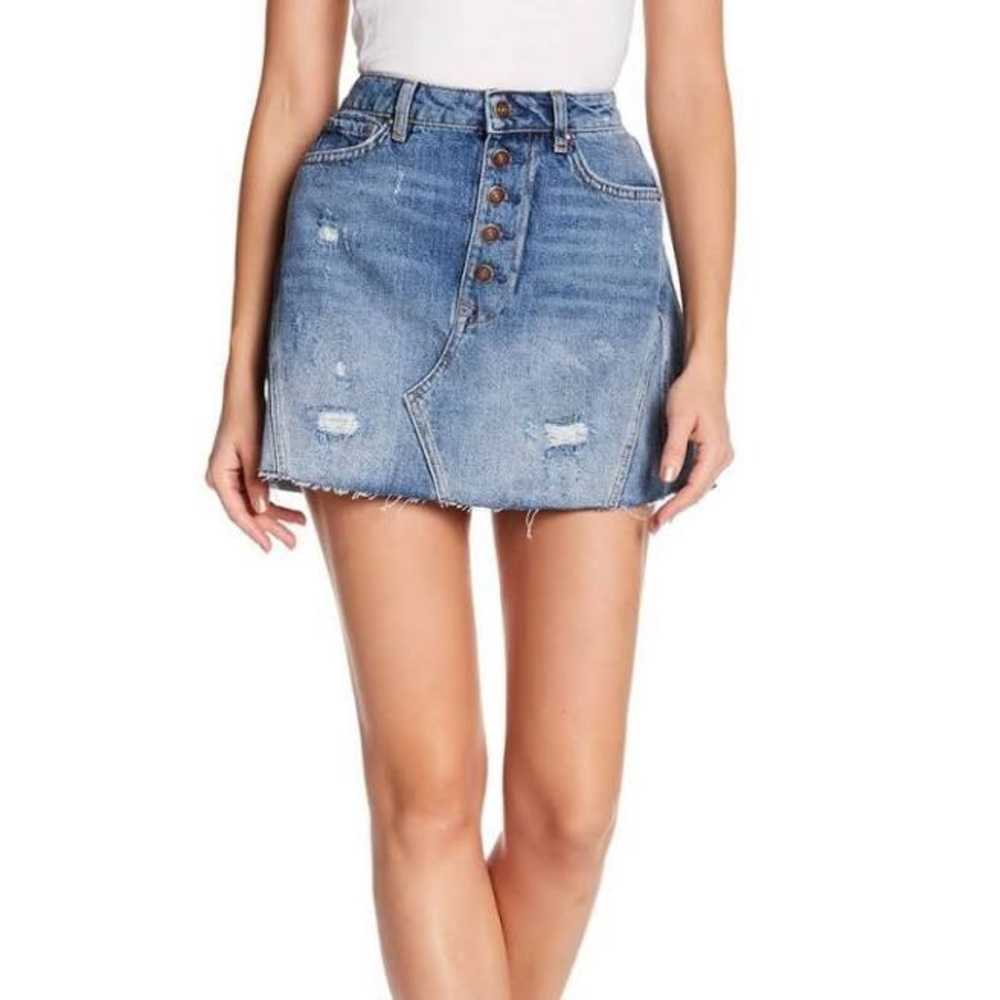 Free People denim skirt